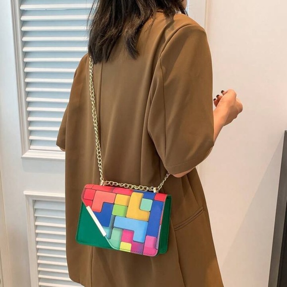 Handbags - Color Block Crossbody Bag